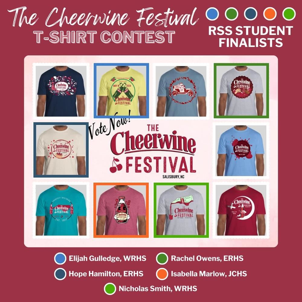  2024 Cheerwine Festival T-shirt contest finalist names and shirts