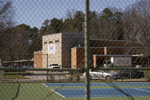 View of school before demo.